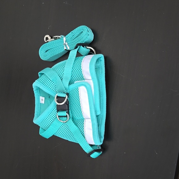 Teal Green Dog Puppy Harness with Leash Size Small - Picture 3 of 6